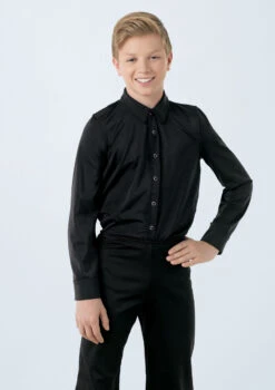 Weissman Collar Button Down Shirt -Diaman Dance Wear Shop 10760 Black 3994 200922154336 0019 T 72257.1698813082