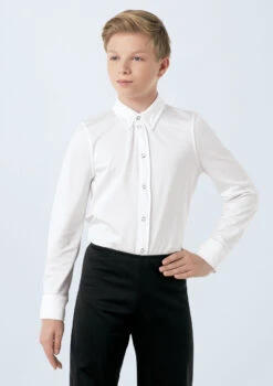 Weissman Collar Button Down Shirt -Diaman Dance Wear Shop 10760 white 3994 99855.1678886729