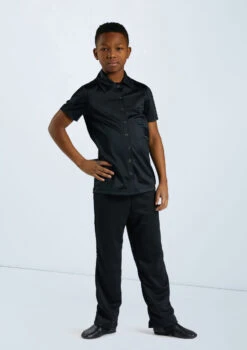 Weissman Boys Collared Shirt -Diaman Dance Wear Shop 12501 black 11456 black 4291 63618.1698814664