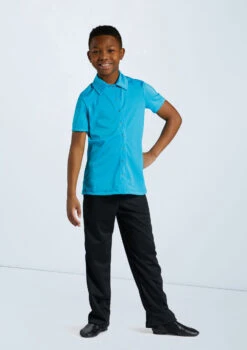 Weissman Boys Collared Shirt -Diaman Dance Wear Shop 12501 turquoise 11456 black 4325 92846.1678887463