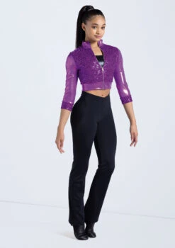 Weissman Cropped Sequin Jacket -Diaman Dance Wear Shop 14236 electricpurple 048 52549.1678889060