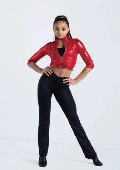 Weissman Cropped Sequin Jacket -Diaman Dance Wear Shop 14236 red 797 53446.1698816780