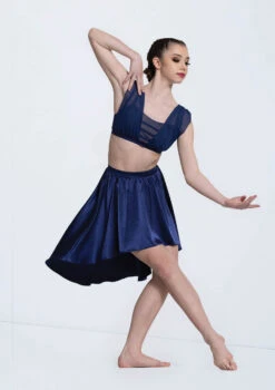 Weissman Draped Mesh Bra Top -Diaman Dance Wear Shop 14297 navy 3020 18896.1678889086
