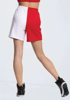 Weissman Two Tone French Terry Shorts -Diaman Dance Wear Shop 14329 red 10001 96410.1698816786