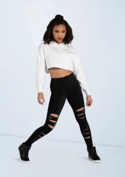 Weissman Long Sleeve Cropped Hoodie -Diaman Dance Wear Shop AH10417 white MT10411 black 2689 10406.1678890513