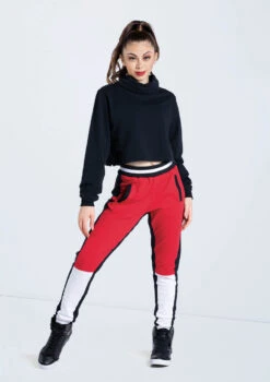 Weissman Color Block Jogger Pants -Diaman Dance Wear Shop AH11509 AH11232 red white 418 64140.1678890539