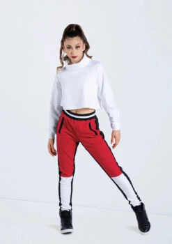 Weissman Color Block Jogger Pants -Diaman Dance Wear Shop AH11509 white AH11232 red white 462 85227.1678890539