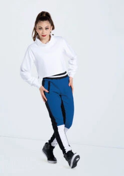Weissman Color Block Jogger Pants -Diaman Dance Wear Shop AH11509 white AH11232 royal white 487 11081.1678890539