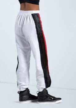 Weissman Sporty Stripe Jogger Pants -Diaman Dance Wear Shop AH12719 white 667 47820.1678890677