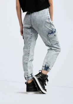 Weissman Denim Cargo Pocket Joggers -Diaman Dance Wear Shop AH13168 acidwash 1849 30801.1674261650