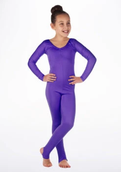 Alegra Girls Shiny Blaine Catsuit -Diaman Dance Wear Shop ALC5290 MAIN PUR 39752.1675211025