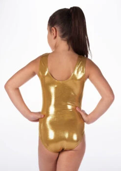 Alegra Girls Metallic Senna Leotard -Diaman Dance Wear Shop ALL5214 BACKM GLD 22703.1678873778