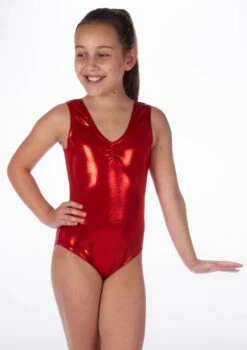 Alegra Girls Metallic Senna Leotard -Diaman Dance Wear Shop ALL5214 MAIN RED 99478.1678873778