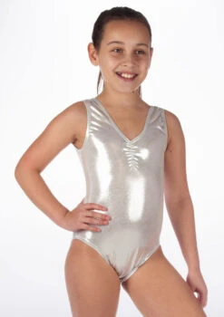 Alegra Girls Metallic Senna Leotard -Diaman Dance Wear Shop ALL5214 MAIN SLV 40985.1678873778