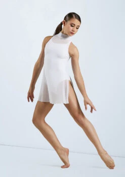 Weissman Mesh Tunic Overdress -Diaman Dance Wear Shop D10664 white 161192t 50007.1698840460