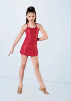 Weissman Sequin Camisole Dress -Diaman Dance Wear Shop D13183 red 933 86546.1698840477