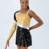 Weissman Colorblock Sequin Dress -Diaman Dance Wear Shop D9691 gold black 1269 27643.1678890973