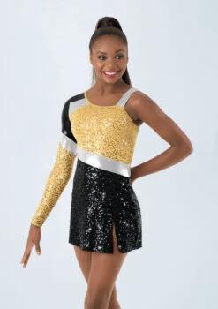 Weissman Colorblock Sequin Dress