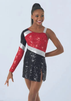 Weissman Colorblock Sequin Dress 9 Weissman Colorblock Sequin Dress -Diaman Dance Wear Shop D9691 red black 1343 59903.1678890973