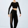 Weissman Knotted Back Crop Top -Diaman Dance Wear Shop MJ12211 black MJ12237 black 2677 14051.1678891014
