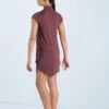 Weissman Mock Neck Tee Dress -Diaman Dance Wear Shop MJ12796 rosewood 774 99438.1678891073