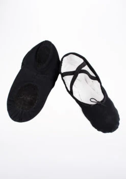 Move Dance Split Sole Canvas Ballet Shoe - Black -Diaman Dance Wear Shop MOB0004BLK CROP BLK 65373.1678928321
