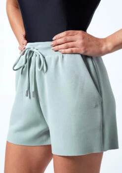Move Dance Cassandra Jersey Dance Shorts -Diaman Dance Wear Shop MOR0637 TEAL CLOSE UP FRONT 1 89862.1678884709