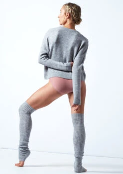Move Dance Madeline Knit V Neck Jumper -Diaman Dance Wear Shop MOZ0714 GRY BACK 1 34571.1678885115