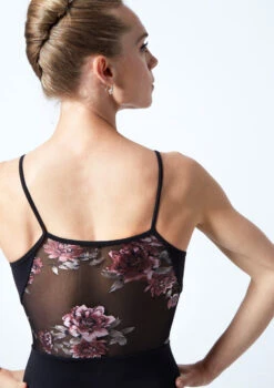 Move Dance Petal Floral Camisole Leotard -Diaman Dance Wear Shop MO L0631 BLK CLOSE UP BACK 1 11146.1678884198