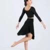 Weissman Matte Jersey Curved Hem Skirt -Diaman Dance Wear Shop MT12224 black S13073 black 617 24058.1692491475