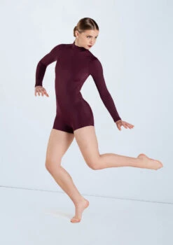 Weissman Long Sleeve Mock Neck Biketard 11 Weissman Long Sleeve Mock Neck Biketard -Diaman Dance Wear Shop MT13022 raisin 790 01252.1698840510
