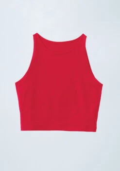 Weissman Cotton High Neck Crop Top -Diaman Dance Wear Shop PT9424 red OffFigure 0992 11639.1678891442