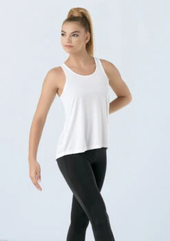 Weissman Flyaway Racerback Tank Top -Diaman Dance Wear Shop PT9669 white 0293 86533.1678891454
