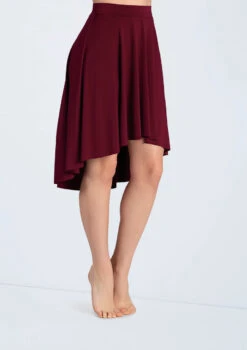 Weissman Matte Jersey Mid-Length Skirt -Diaman Dance Wear Shop S10467 blackcherry 0946 18277.1678891460