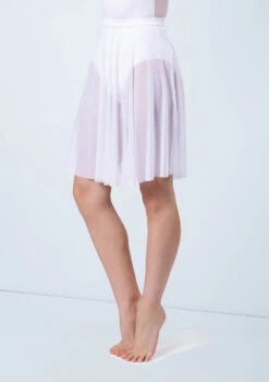 Weissman Power Mesh Circle Skirt -Diaman Dance Wear Shop S12777 white 608 37432.1678891476