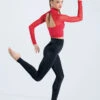 Weissman Zip Front Long Sleeve Crop Top -Diaman Dance Wear Shop SH13182 red SH11069 black 14 67666.1692404069