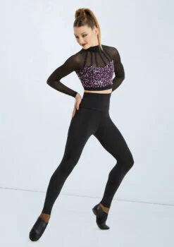 Weissman Cage Strap Sequin Crop Top -Diaman Dance Wear Shop SQ10732 electricpurple MT7447 black 009 76612.1698450670