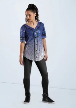 Weissman Sequin Baseball Jersey -Diaman Dance Wear Shop SQ11774 sapphire 13060 88751.1678891704
