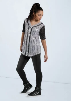 Weissman Sequin Baseball Jersey -Diaman Dance Wear Shop SQ11774 stripes 13145 29016.1678891704