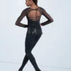 Weissman Long Sleeve Sequin Mesh Top -Diaman Dance Wear Shop SQ12457 black 963 55766.1678891709