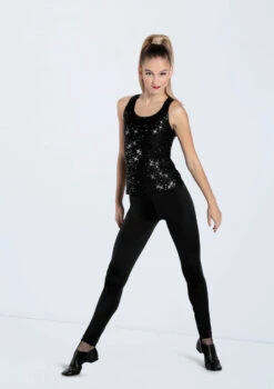 Weissman Sequin Racerback Tank Top -Diaman Dance Wear Shop SQ13863 black 153 59312.1678891776