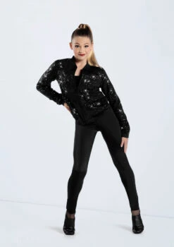 Weissman Sequin Bomber Jacket -Diaman Dance Wear Shop SQ13866 black 860 06012.1698840541
