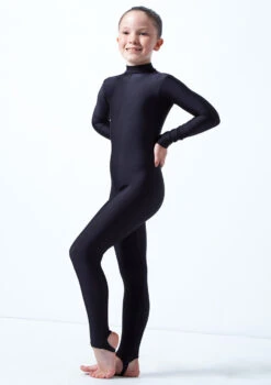 Alegra Girls Shiny Aspen Catsuit -Diaman Dance Wear Shop al c5292 alegra girls shiny aspen catsuit black front 36040.1678871871