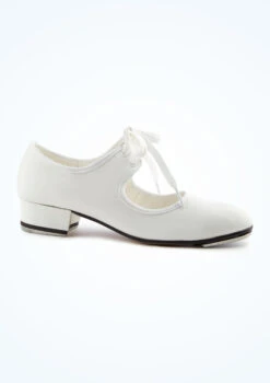 Alegra Basic Tie Front Tap Shoe - White -Diaman Dance Wear Shop alh0019 wht main 1t 32405.1692919093