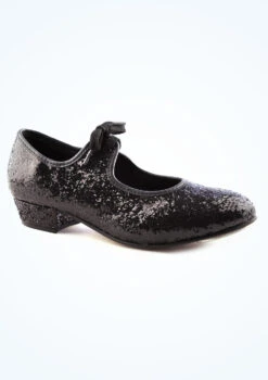 Alegra Tie Front Glitter Tap Shoe - Black -Diaman Dance Wear Shop alh0021 black main 1t 07993.1692919093