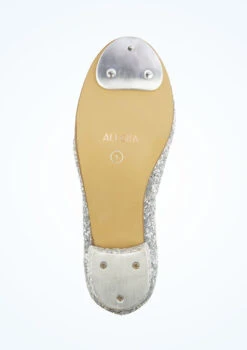 Alegra Tie Front Glitter Tap Shoe - Silver -Diaman Dance Wear Shop alh0021 silver bottom 1 98588.1688080781