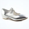 Alegra Tie Front Tap Shoe - Silver -Diaman Dance Wear Shop alh0026 silver front 1 51481.1678872543