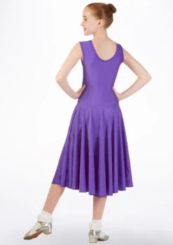Tappers & Pointers Girl's Tank Ballroom Dress Long -Diaman Dance Wear Shop ballroom3 tappers pointers girls tank ballroom dress long purple back 16151.1678886270