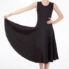 Tappers & Pointers Tank Ballroom Dress - Long -Diaman Dance Wear Shop ballroom3 tappers pointers tank ballroom dress long black front 48041.1678886265