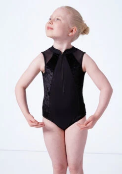 Bloch Girls Madinsson Zip Front Tank Leotard 11 Bloch Girls Madinsson Zip Front Tank Leotard -Diaman Dance Wear Shop blcl1035 black close up front 94347.1675901673